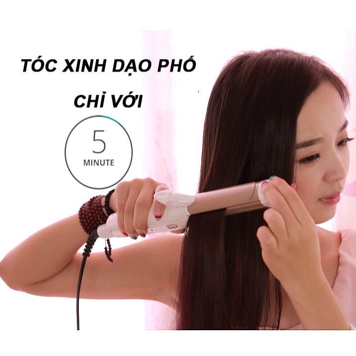 Máy Làm Tóc - Máy Uốn/Duỗi/Dập Xù Tóc Đa Năng 3 Trong 1
