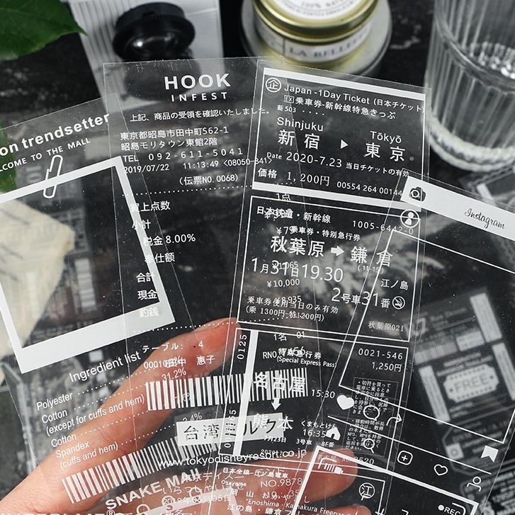 Sticker chữ tiếng Anh, lá, butterfly, mặt trăng phong cách vintage retro trang trí sổ tay bằng nhựa PET không thấm nước