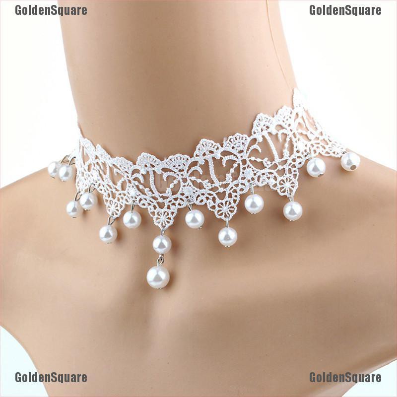 Vòng Cổ Ren Phối Ngọc Trai Nhân Tạo Thời Trang