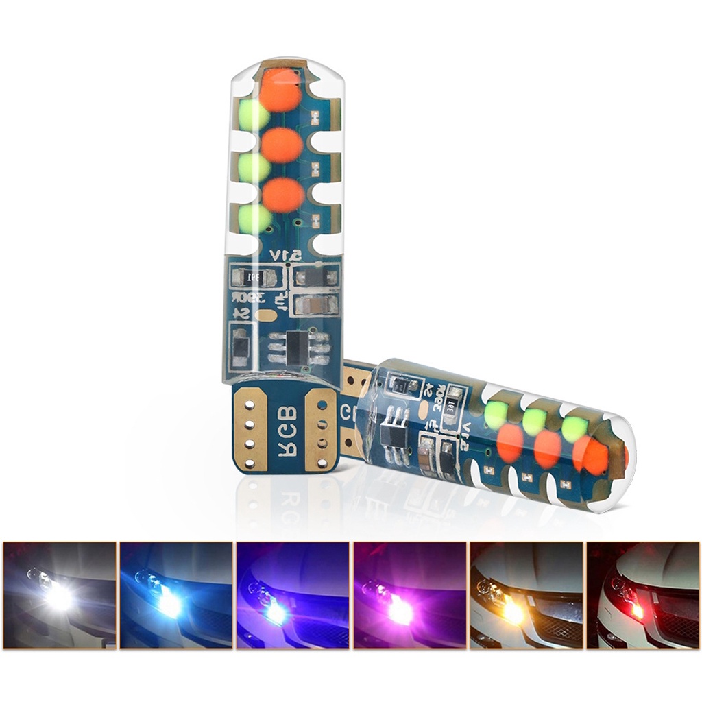 Bộ 2 led demi xi nhan T10 tự đổi màu xe máy 12V ( 1 cặp )
