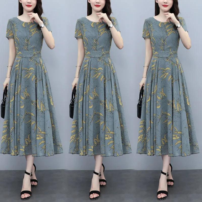 Đầm Chiffon Thiết Kế Mới Thời Trang Mùa Hè Cho Phụ Nữ Trung Niên 40-50 Tuổi