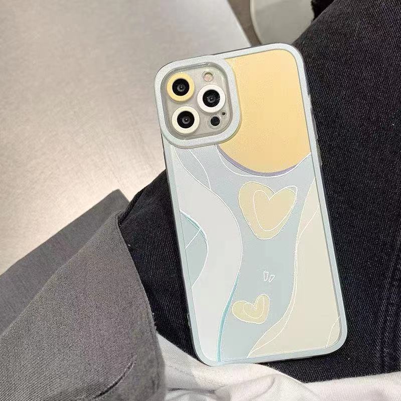 Ốp Điện Thoại TPU Mềm Hình Trái Tim Cho IPhone 12 13 XR 6 6s 7 8 Plus