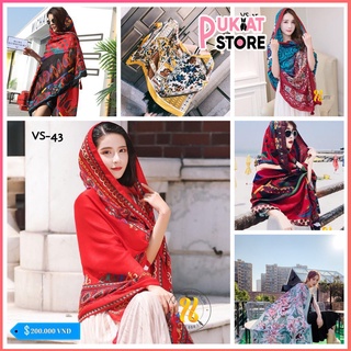 Khăn boho thổ cẩm, khăn choàng đi biển, họa tiết nhiều màu
