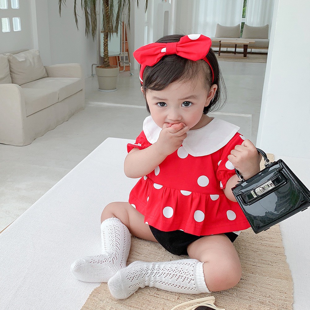 Set đồ váy yếm bé gái chuột MicKey dễ thương, hàng quảng châu cao cấp