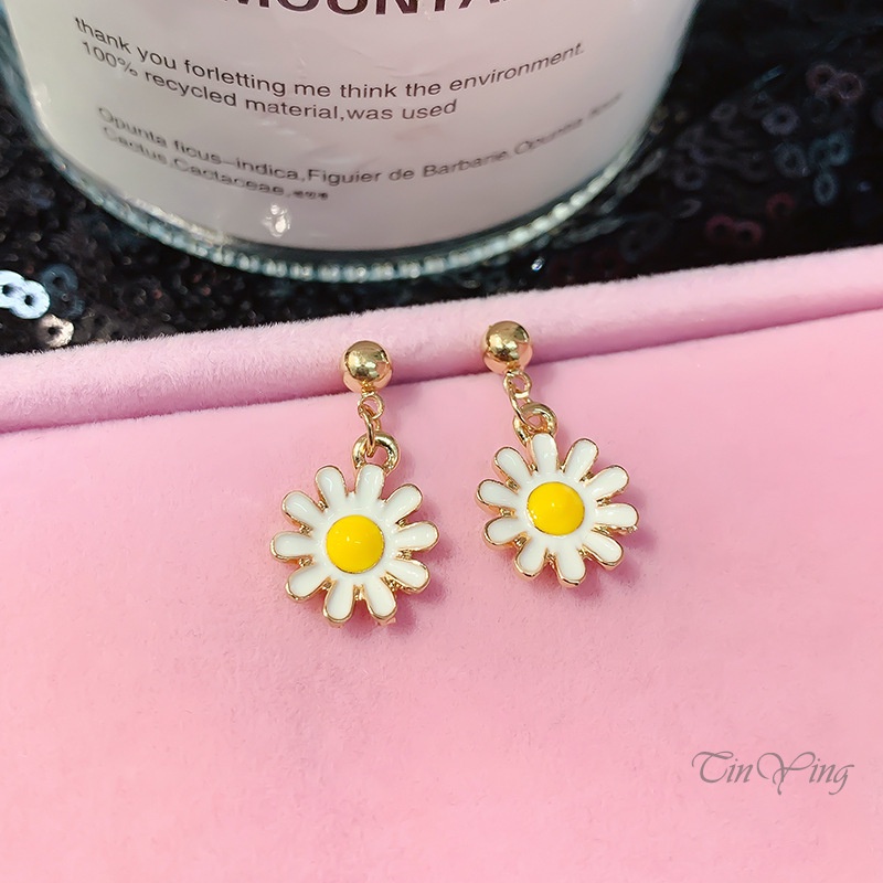 GETNOIVAS Bông Tai Hình Hoa Cúc Dễ Thương Phong Cách Hàn Quốc Cho Nữ