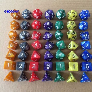 7Pcs KTV Polyhedral Numbers Dice Dragons Game Educational Toy