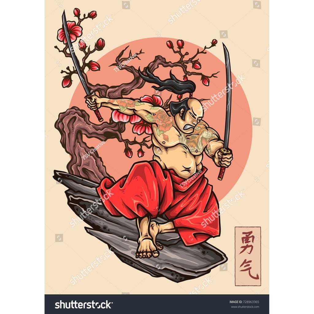 Tranh lụa 3d Samurai Nhật Bản SMRNB-02