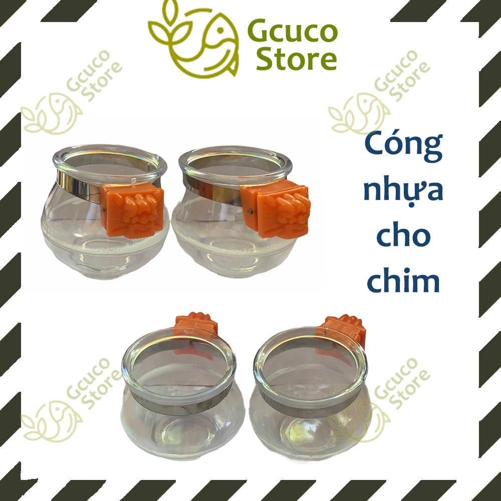 Combo 2 hủ đựng thức ăn cho chim bằng nhựa cứng