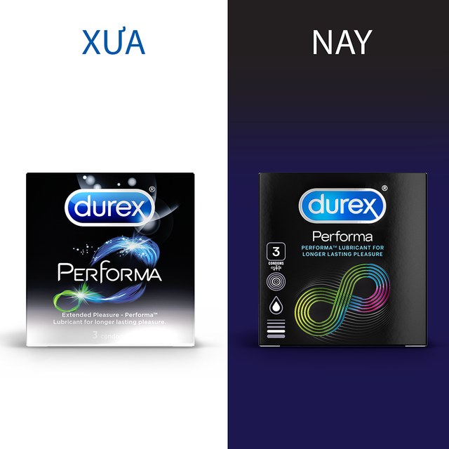 Bao cao su Durex Performa 3 bao - Chống xuất tinh sớm ,kéo dài thời gian quan hệ