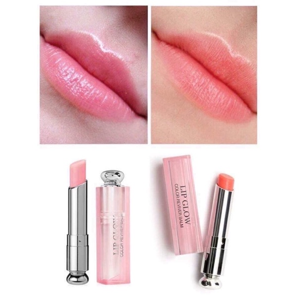 Set Son Dưỡng Môi Dior Addict Lip Glow 001 Pink Và 004 Coral