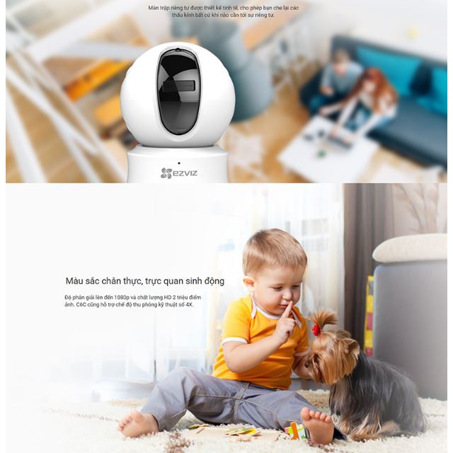 Camera IP Wifi xoay thông minh EZVIZ (C6N 1080p) C6CN (720P) -Hỗ trợ cổng mạng | BigBuy360 - bigbuy360.vn