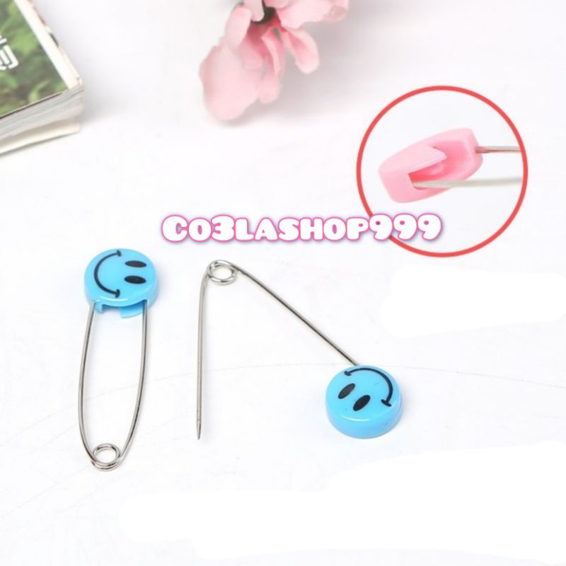 Kim tây đầu bọc nhựa mặt cười dài 5cm,MÀU NGẪU NHIÊN