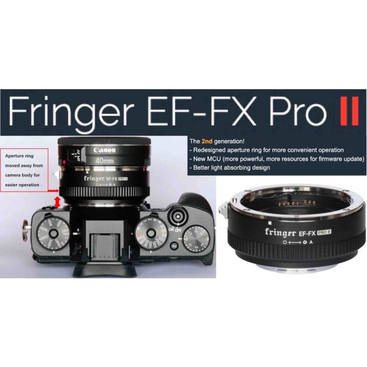 Ngàm chuyển Auto Focus siêu nhanh Fringer EF-GFX Pro cho Fujifilm GFX và Fringer EF-FX Pro II cho Fujfilm Crop