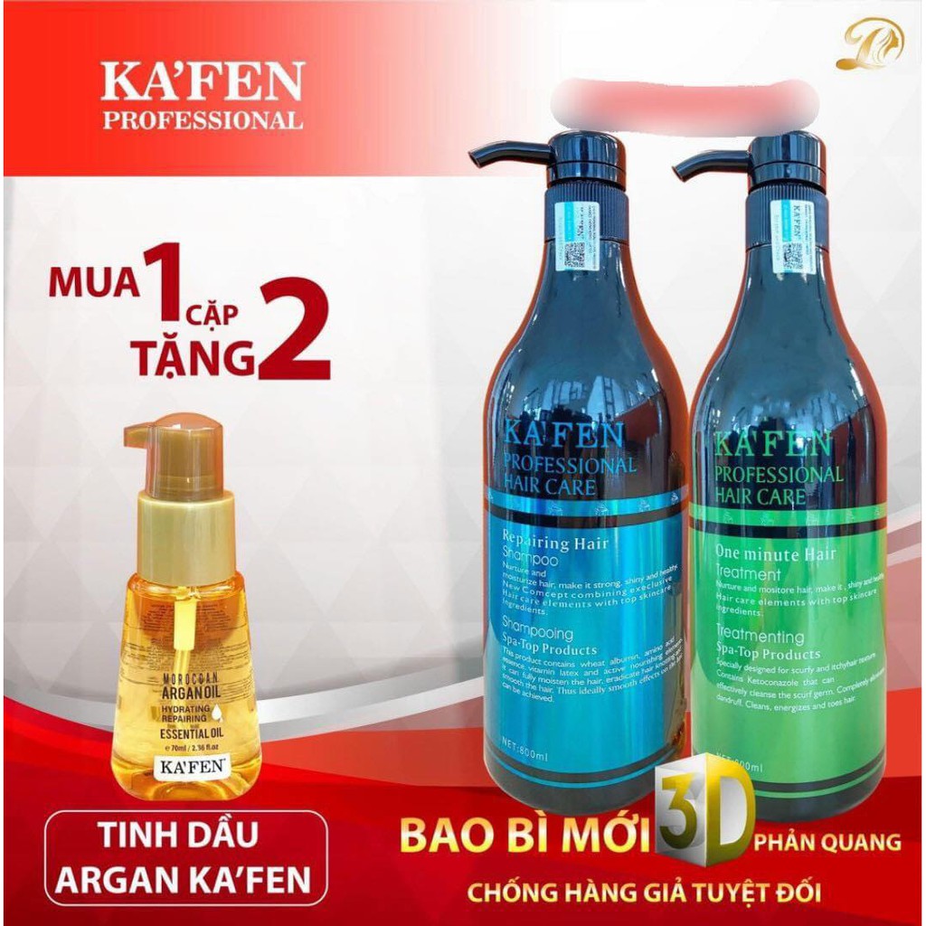 Dầu Gội Đầu Kafen dầu gội xả ngăn rụng tóc cho nam nữ dầu gội dưỡng tóc cặp kafen Xanh 800ml