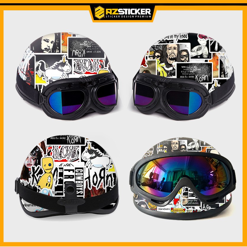 Sticker Dán Mũ Bảo Hiểm - Hình Dán Ca Sỹ Nhạc Rock Korn Chất Liệu Decal Chống Nước Cắt Sẵn