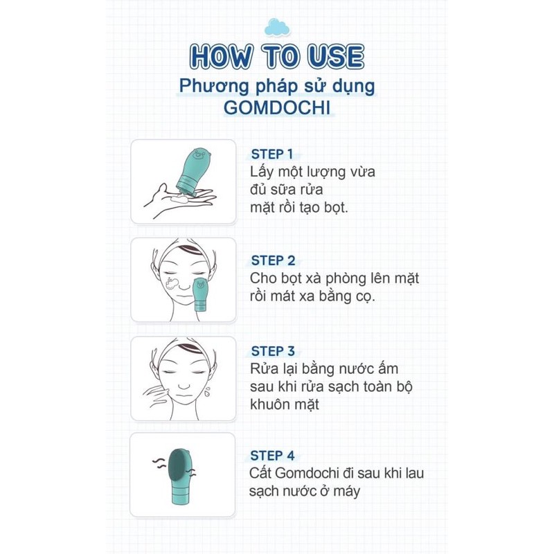 Sữa Rửa Mặt Kèm Cọ Rửa Mặt Silicone 2 In 1 Wellderma Gomdochi Foam Cleanser