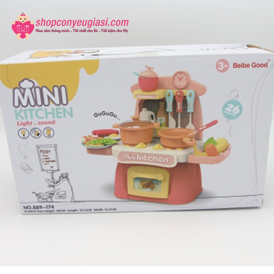 Đồ chơi nhà bếp có đèn nhạc, 26 chi tiết Toyshouse