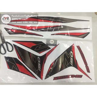Tem rời ex150 rc 150 - màu đỏ - decal camay ánh kim như tem zin