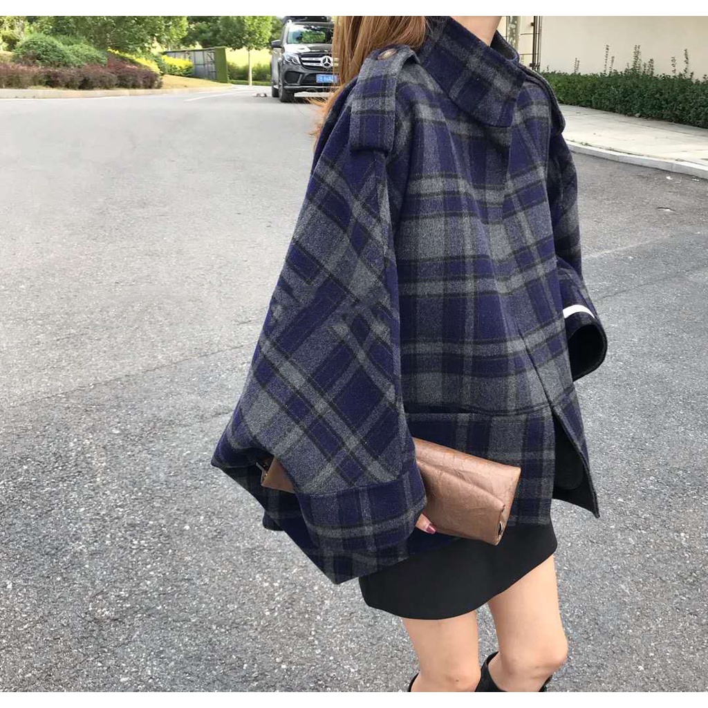 👗👗Áo khoác len cánh dơi cổ đứng dáng rộng màu trơn phong cách Retro Pháp | BigBuy360 - bigbuy360.vn