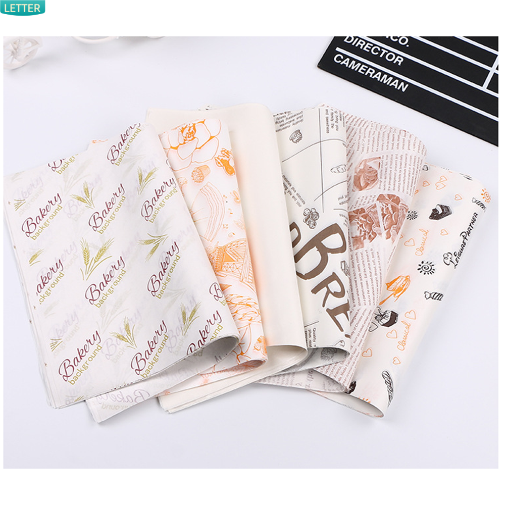 Túi Giấy Sáp Gói Bánh Mì Hamburger Chống Dầu Chống Dầu Trang Trí Thủ Công Cho Nhà Bếp