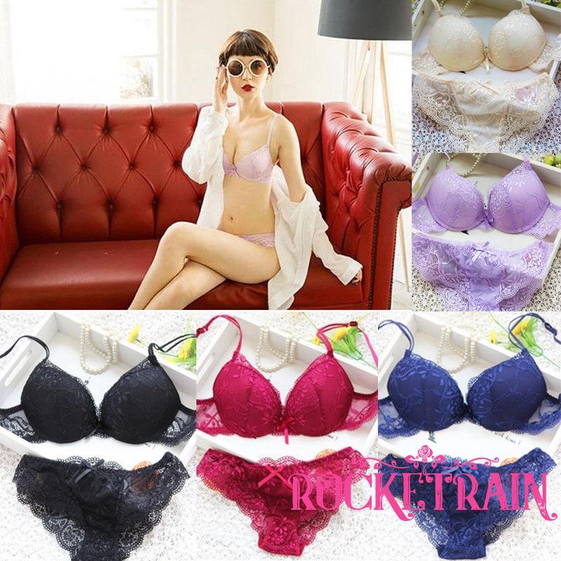 Bộ áo lót nâng ngực + quần lót thêu ren quyến rũ thời trang dành cho nữ