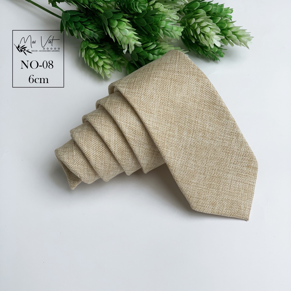 Cà vạt nam bản 6cm, họa tiết kẻ caro