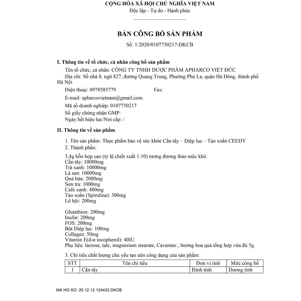 CẦN TÂY - DIỆP LỤC - TẢO XOẮN - CEEDY - KHÔNG HIỆU QUẢ HOÀN TIỀN (HỘP 20 GÓI) | BigBuy360 - bigbuy360.vn