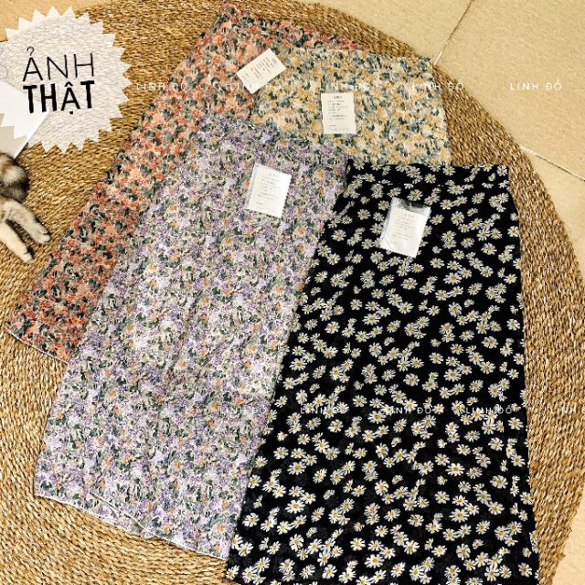 |VIDEO THẬT| - Chân váy dài midi váy chữ A chân váy hoa cúc voan 2 lớp cạp chun lưng phù hợp nhiều form người gầy béo | BigBuy360 - bigbuy360.vn