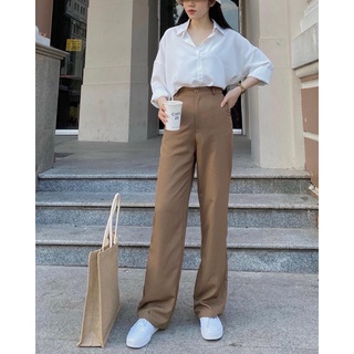 Áo Sơmi Nữ Chất Lụa Tay Dài Basic Form Rộng