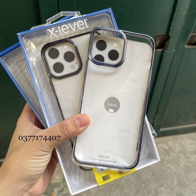 Ốp lưng X-Level trong viền màu cho iPhone 14 Pro Max, plus, 13 Mini, 13, 13 Pro, 13 Pro Max trong suốt không ố màu