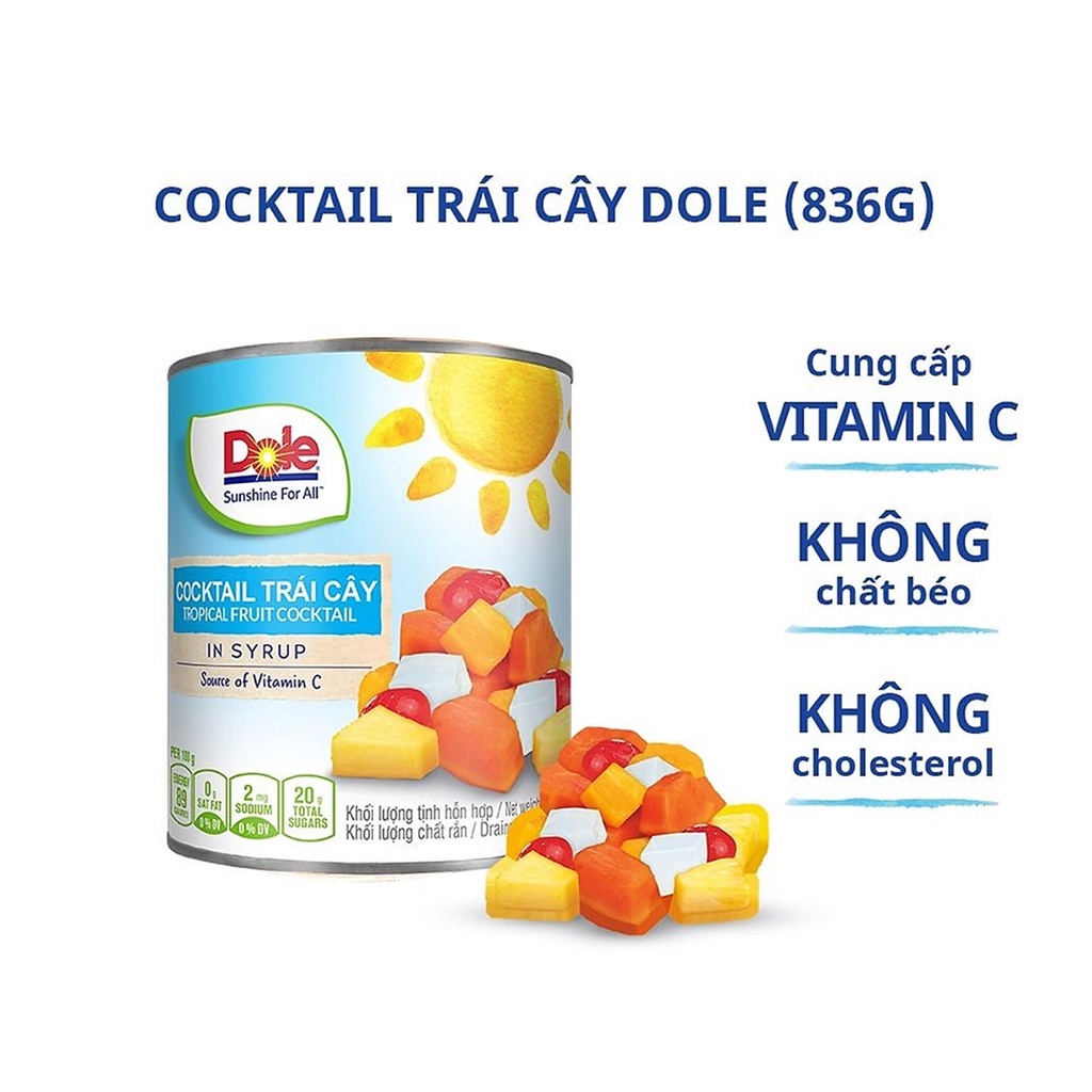 Trái cây thập cẩm ngâm thương hiệu Dole - 836g