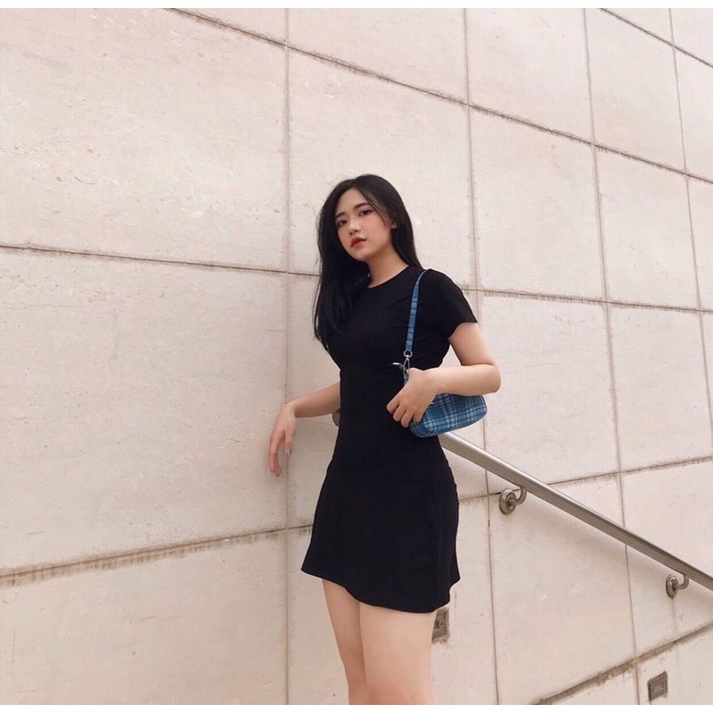 [BEST SELLER] Classic Dress - Đầm xoè trơn đen tay ngắn 🖤