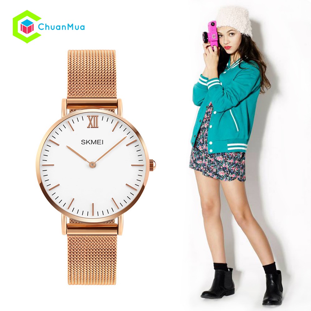 Đồng hồ Nữ SKMEI 1182 dây thép lưới DHA427 - Vàng - Size Nữ | BigBuy360 - bigbuy360.vn