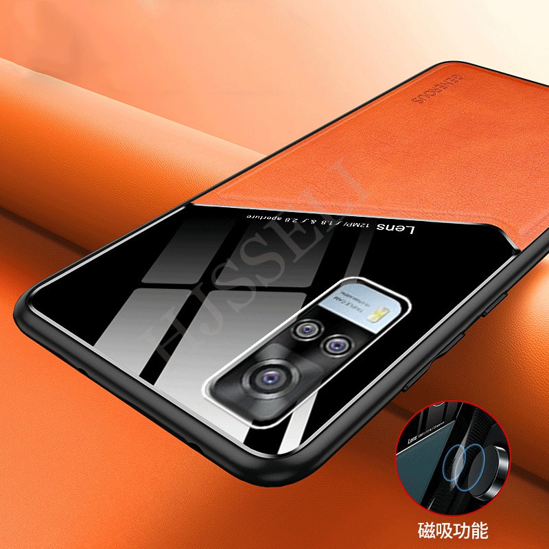 Ốp điện thoại Da Pu Viền Tpu Mềm Chống Sốc Cho Vivo Y51 Y51 2020 Y 51 Vivoy51