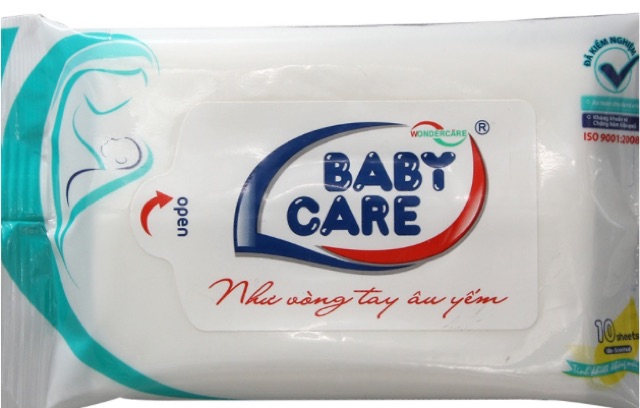 Khăn ướt Baby Care không mùi/ phấn thơm gói 10 tờ