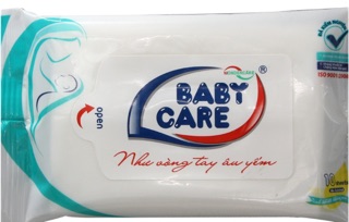 Khăn ướt Baby Care không mùi/ phấn thơm gói 10 tờ
