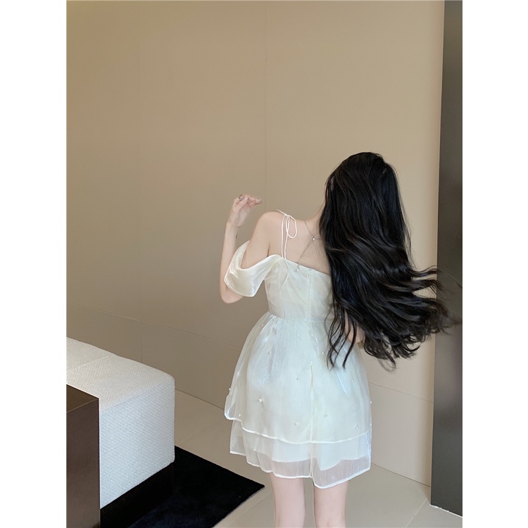 Đầm Nữ Váy Ngắn Xòe Trắng Hàng Thiết Kế Trễ Vai Hai Dây Công Chúa Cao Cấp Nhẹ Nhàng Phù Hợp Đi Ăn Cưới Dự Tiệc Sinh Nhật | BigBuy360 - bigbuy360.vn