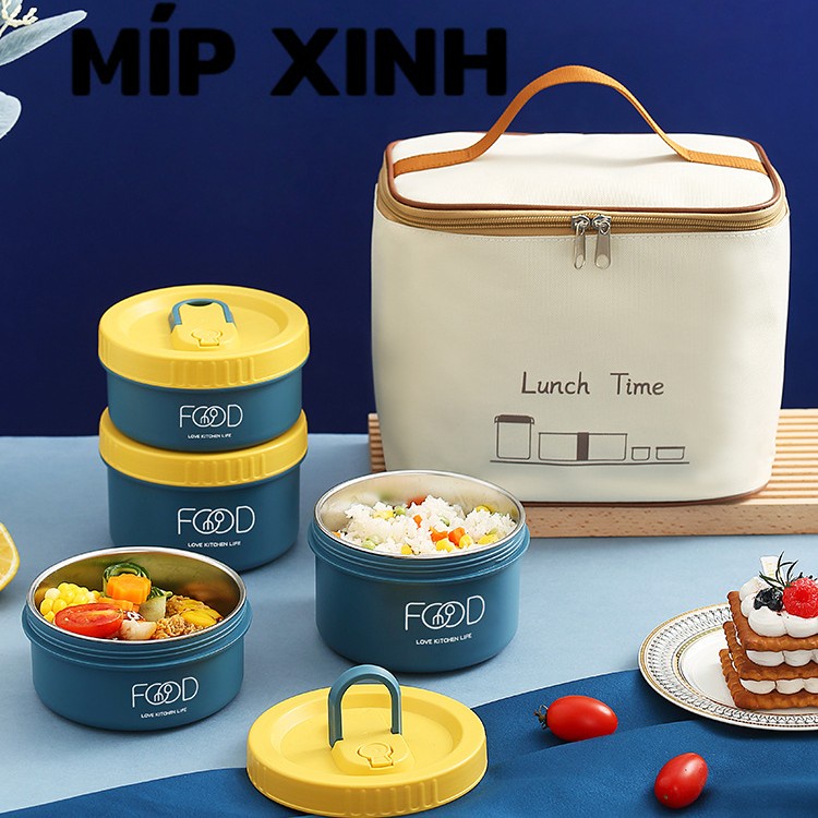 Hộp đựng cơm FOOD cao cấp ruột inox 304 giữ nhiệt lên đến 3H, dung tích lớn 600ML