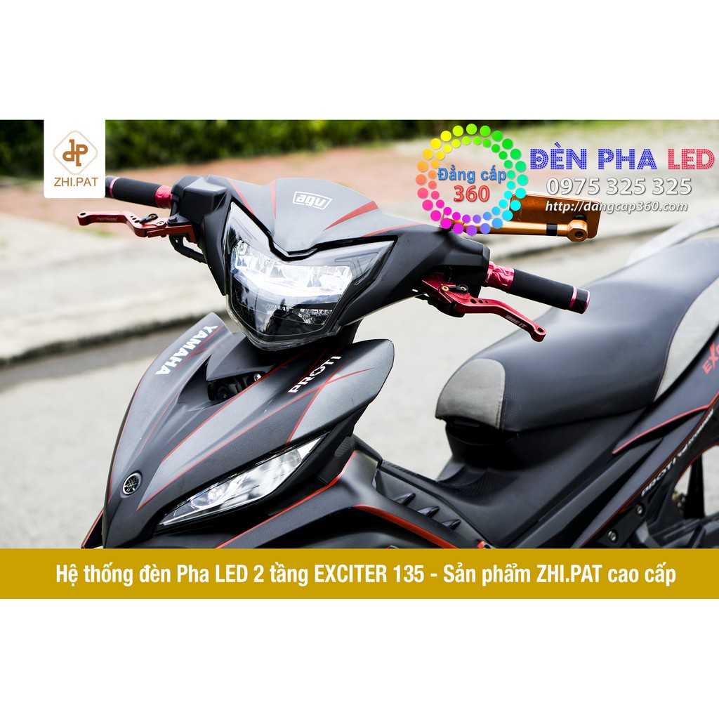 Pha led 2 tầng zhi.pat Ex135 2011-2018 - Đen (khói)