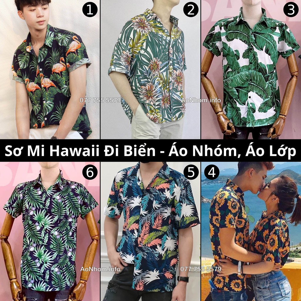 Áo sơ mi Lá cây Chim hạc