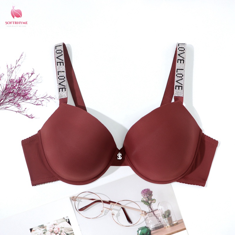 Áo Ngực Không Đường May Mềm Mại Thoải Mái Đính Kim Cương Giả Dành Cho Nữ Cỡ Lớn 38-50 C D Cup