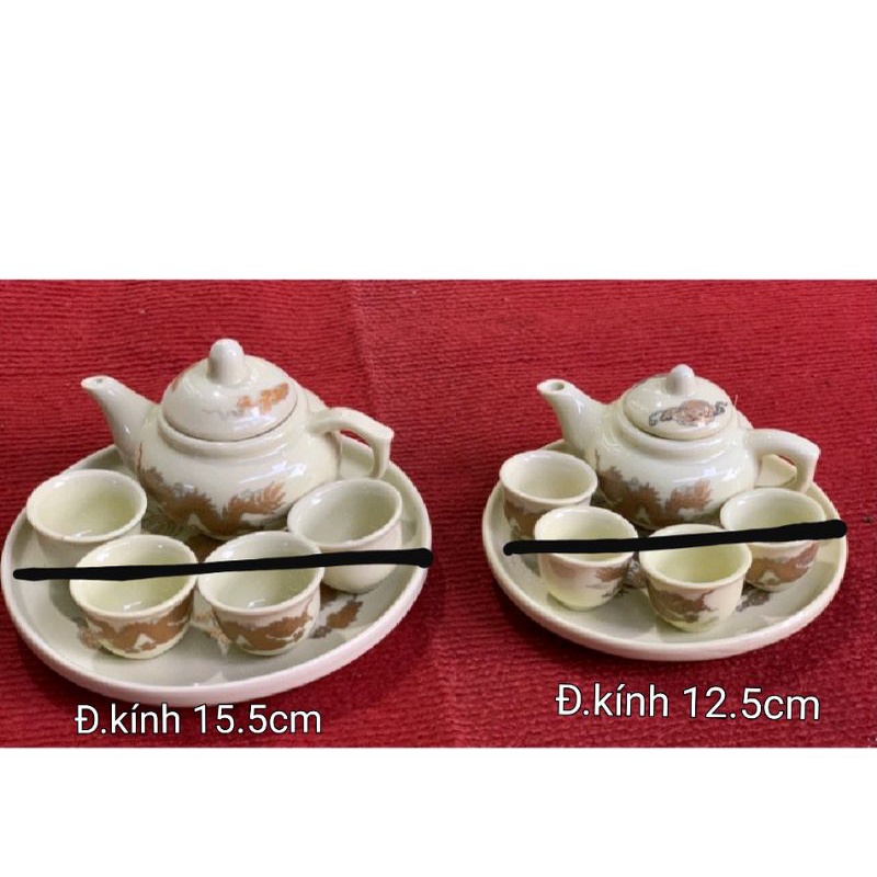 Bộ ấm chén thờ cúng mini.Hàng sứ Bát Tràng.