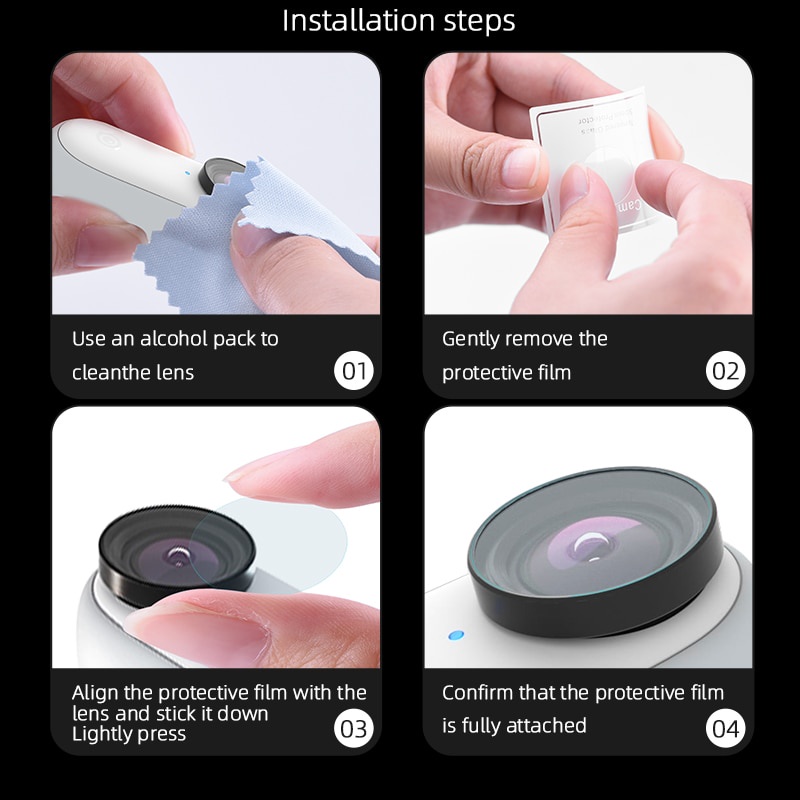 Kính Cường Lực PET Mềm Chống Trầy Bảo Vệ Ống Kính Máy Ảnh Insta360 GO 2