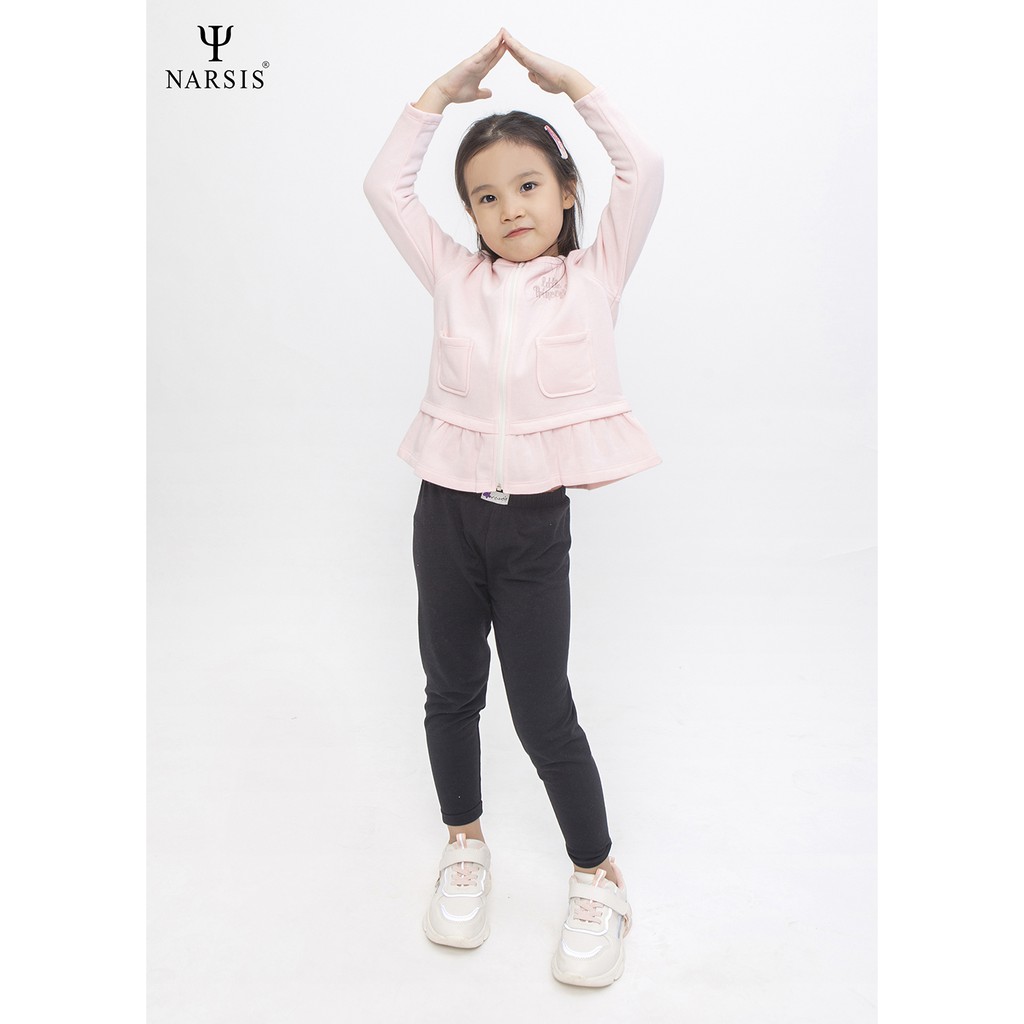 Áo khoác bé gái Narsis KL0002 màu hồng nhạt pastel Little Princess