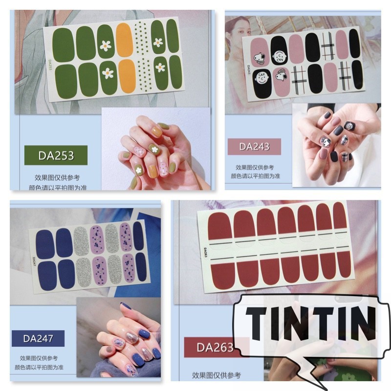 14 nhãn dán trang trí móng tay chống thấm nước phong cách Hàn Quốc TINTIN NAIL05