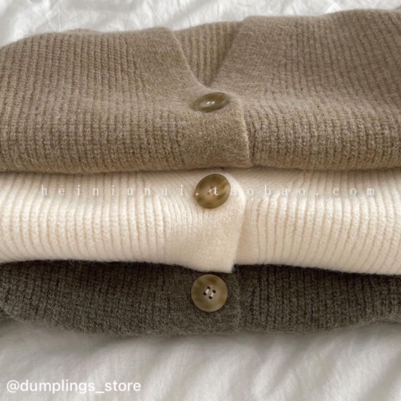 Cardigan trắng - rêu - nâu hàn quốc