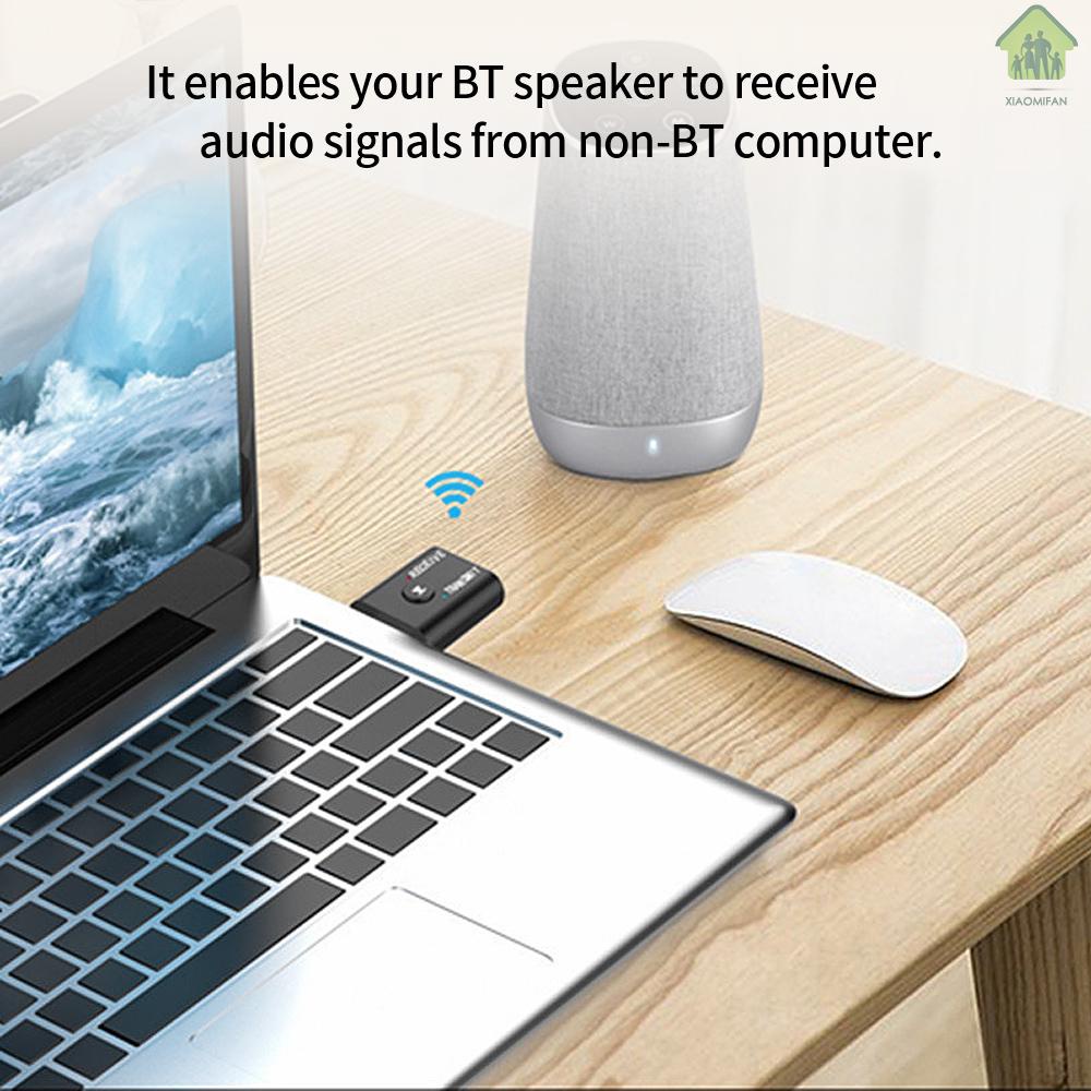 Bộ Chuyển Đổi Âm Thanh Bluetooth 5.0 Edr 2 Trong 1 Với Cổng Aux 3.5mm Cho Tv Pc / Xe Hơi Đen