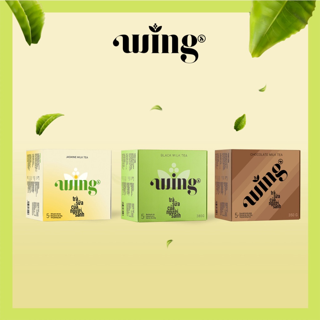 Combo 3 hộp Trà sữa Wings Hòa tan đủ 3 vị (hồng trà sữa, trà nhài sữa, trà sữa socola)