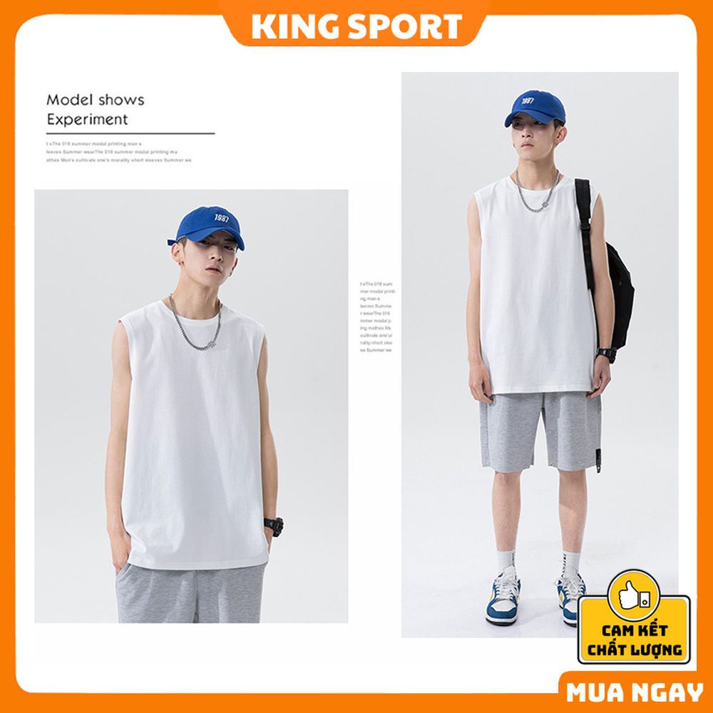 Áo tank top nữ nam ba lỗ sát nách form rộng big size unisex vải thun lạnh cotton mềm mịn thoáng mát cao cấp KING SPORT