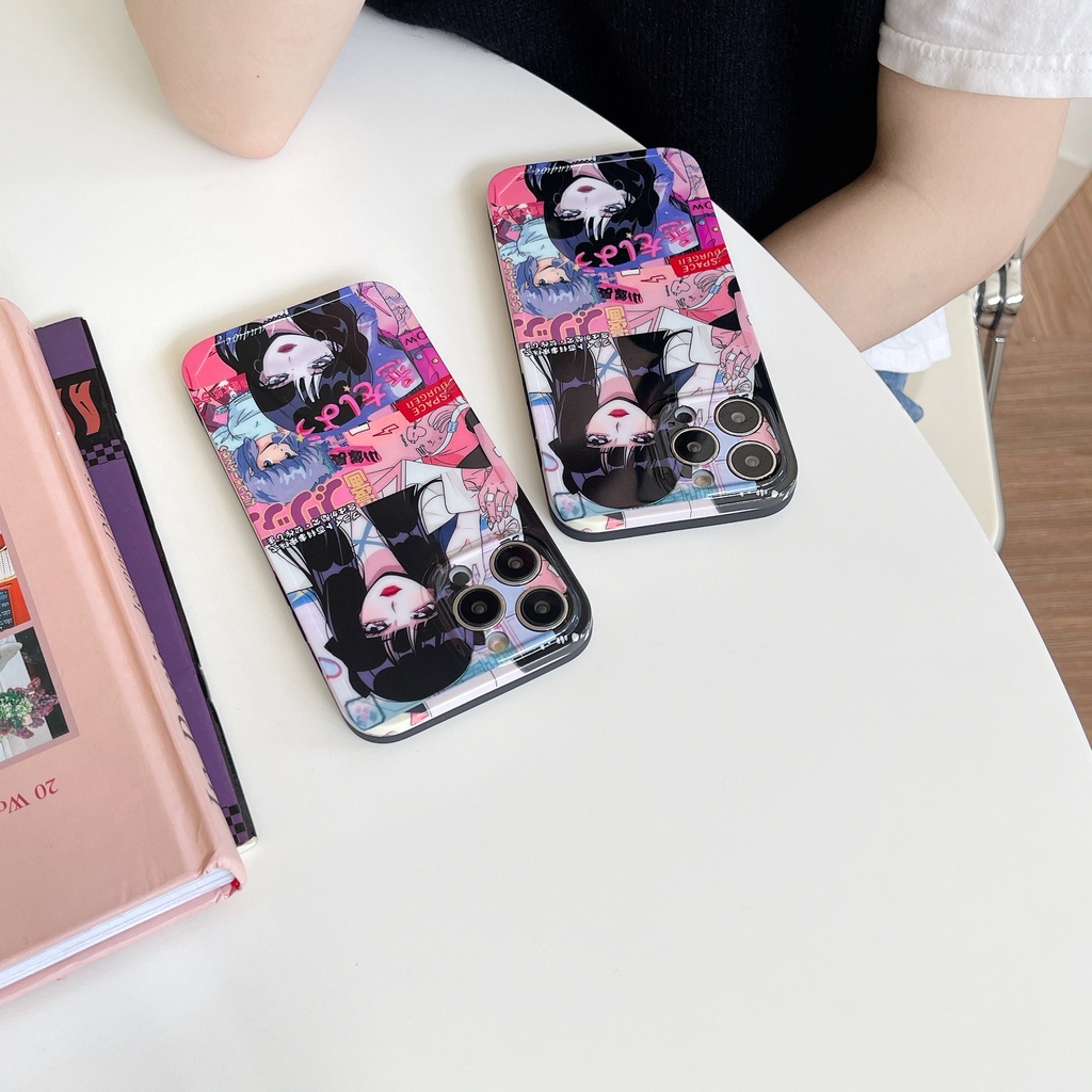 Ốp Điện Thoại Chống Sốc Hình Cô Gái Hoạt Hình Cho iPhone 14Promax / 14Pro / 14 / 13Promax / 13 / 12Promax / 12 / 11